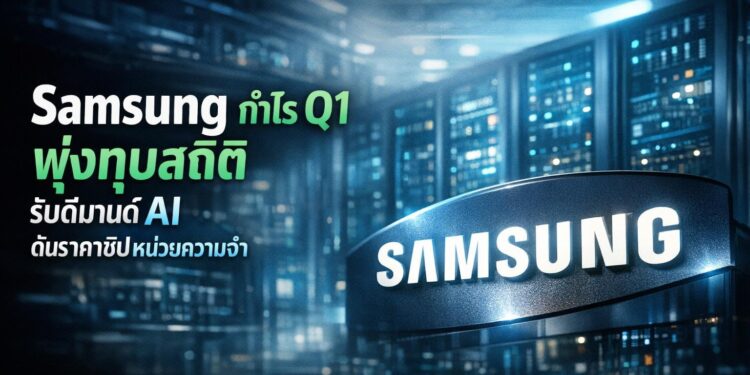Samsung กำไร Q1 พุ่งทุบสถิติ รับดีมานด์ AI ดันราคาชิปหน่วยความจำ